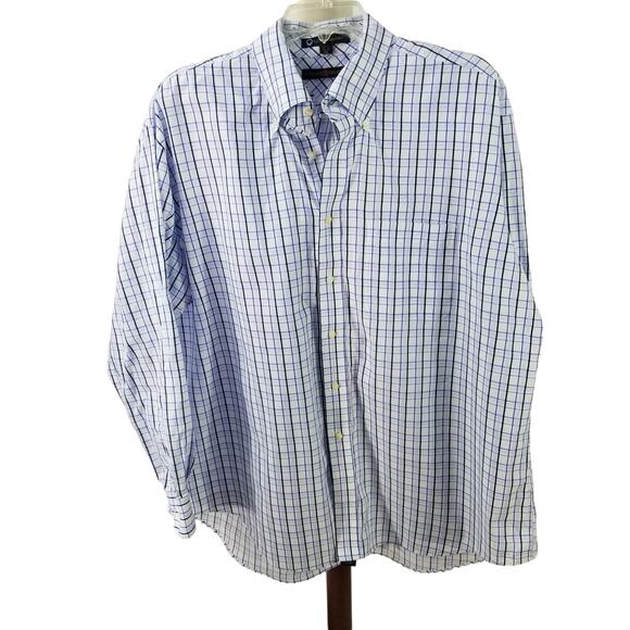 Tommy Hilfiger Other - Tommy Hilfiger Blue White Vintage Hong Kong Men's Button Down Shirt 17.5 34 / 35